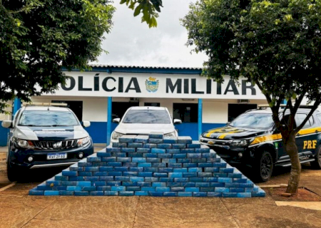 Caminhonete com placas falsas e carga de maconha é apreendida em Eldorado