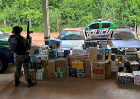 Comboio formado por 12 carros é interceptado com mercadorias paraguaias na MS-380