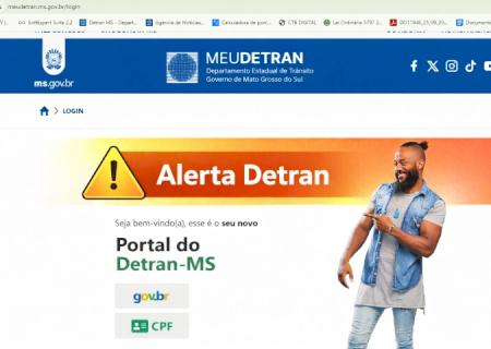 Consulta sem login? Site oficial termina em gov.br e pagamentos só para destinatário Detran-MS