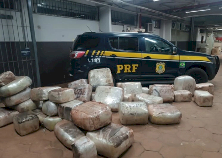 Caminhoneiro demonstra nervosismo e acaba preso com 550 kg de skunk e 33 kg de cocaína